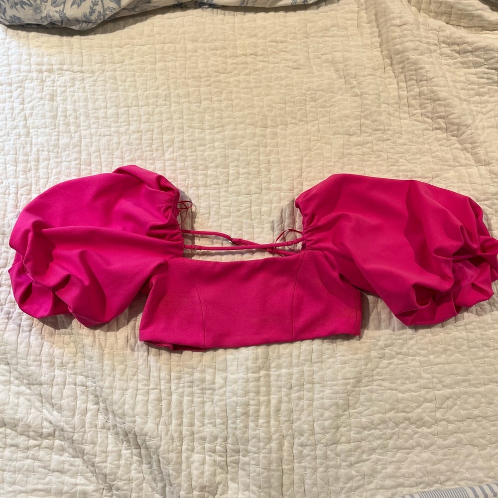 Pink crop top from Zara